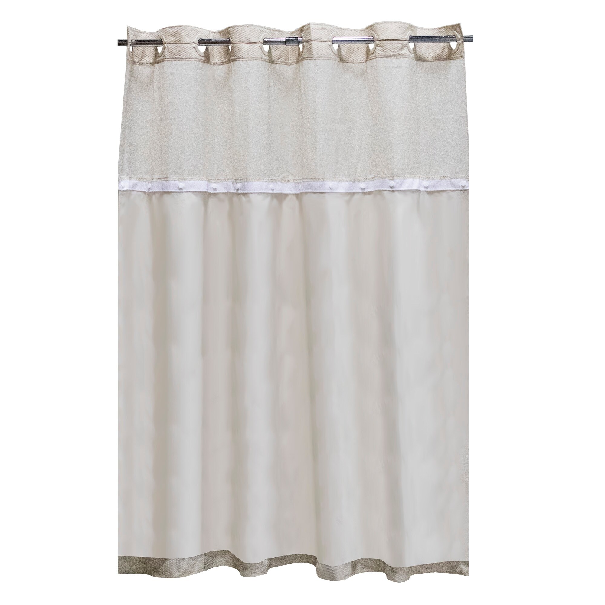 Hookless It's A Snap Snap-in PEVA Water Resistant Shower Curtain ...