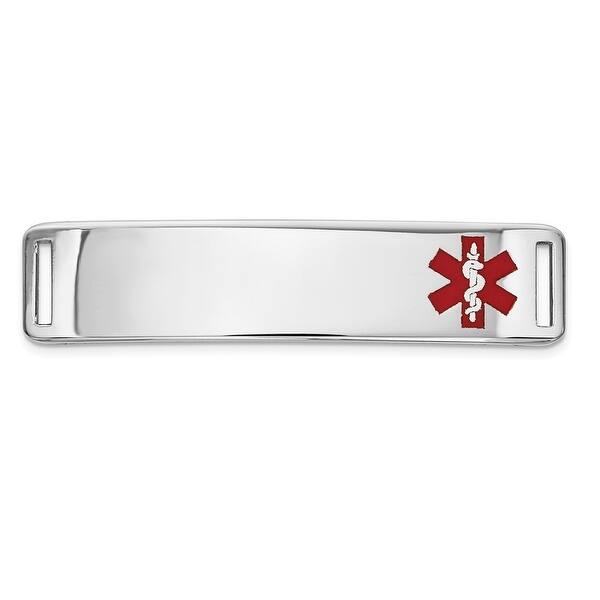 14K Semi-solid Medical Polished Red Enamel Figaro ID Bracelet 14K Semi-solid Medical Polished Red Enamel Figaro ID Bracelet