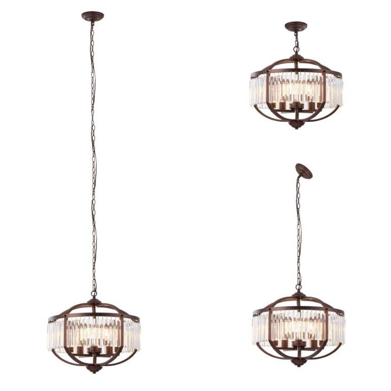 Luxyria 5 Light Crystal Chandelier Pendant Light - Oil Rubbed Bronze