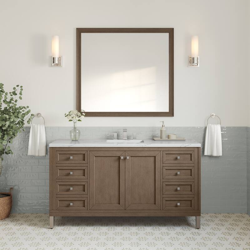 James Martin Vanities Chicago 60" Single Vanity, Whitewashed Walnut