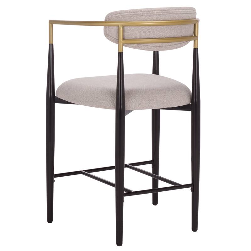 SAFAVIEH Home Covelle Arm Counter Stool (Set of 2) - 20"W x 23"D x 37"H