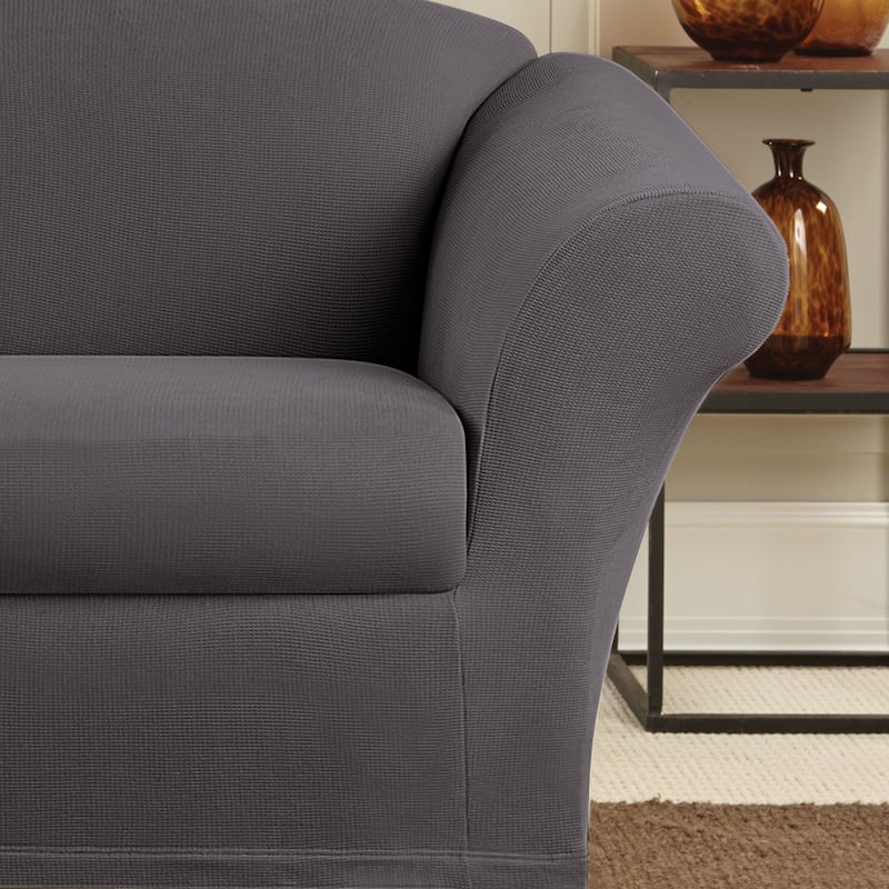 SureFit Stretch Oxford 2 Piece Loveseat Slipcover