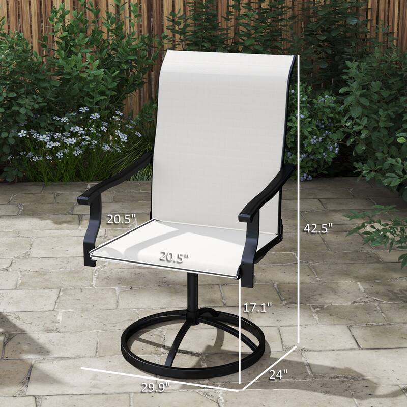 GDFStudio - Nathan Outdoor Dining Swivel Chairs Crafted for Elevated Comfort and Easy Movement