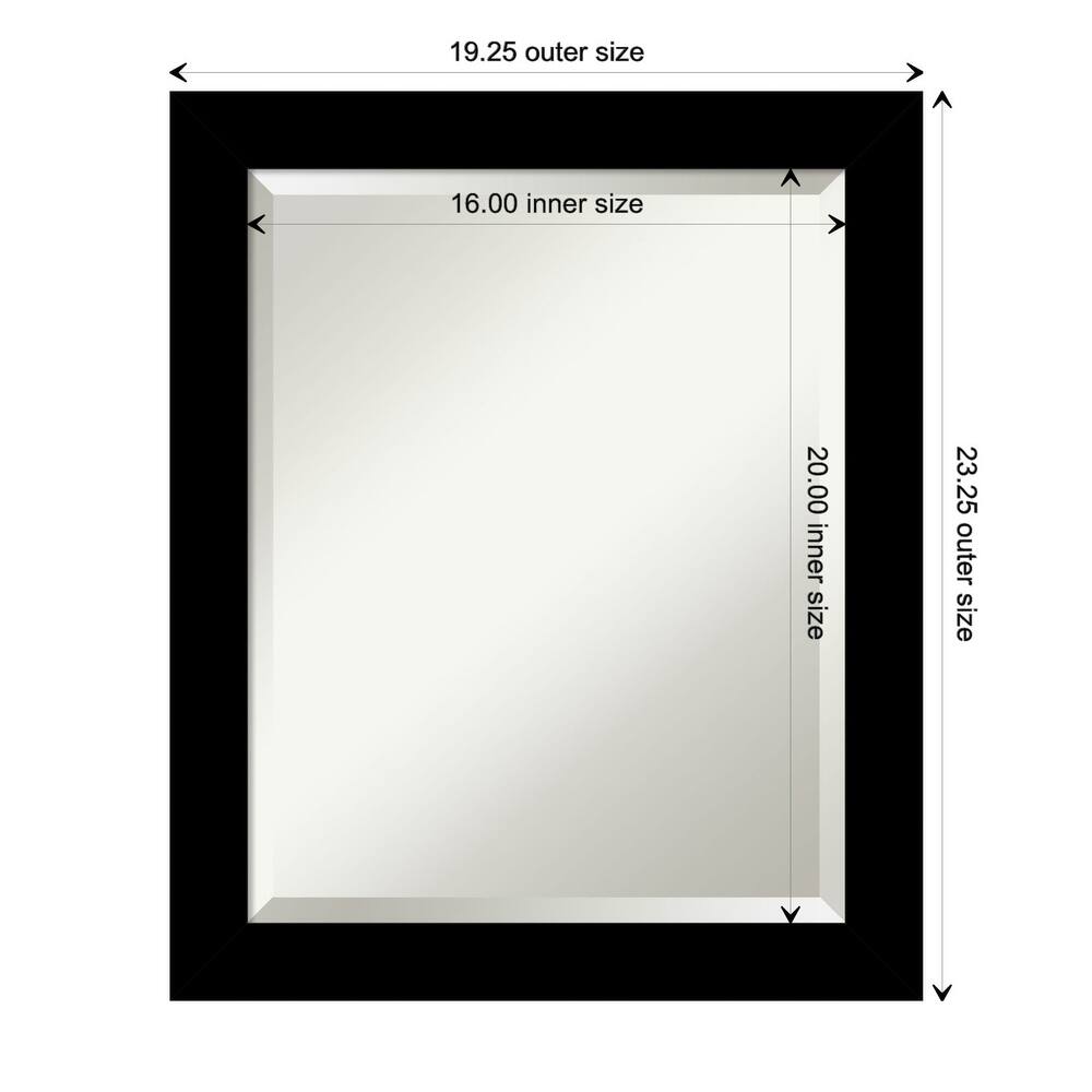 Brushed Beveled Framed Wall Mirror - Brushed Black