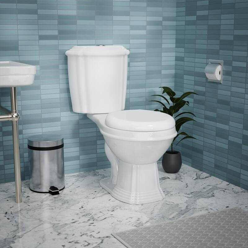 Sheffield White 2-Piece Round Toilet with Dual Flush - Renovators Supply