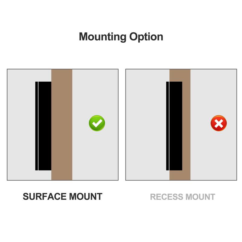 Surface Mount Medicine Cabinet with Mirror - Black - 24in x 24in