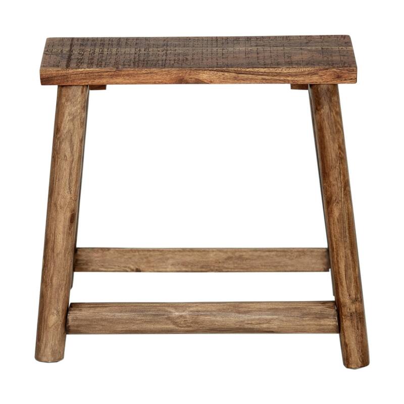 Traditional Accent Solid Acacia Wood Accent Stool by East at Main - Brown