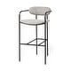 preview thumbnail 23 of 33, Parker Brown Faux-Leather Seat with Gold Metal Frame Bar Stool Single - Gray Fabric - Counter Height/Bar height/Bar Height