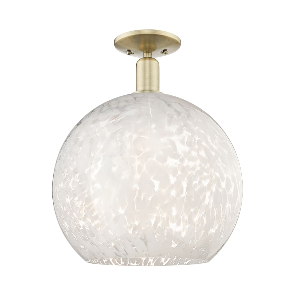 Innovations Lighting Endless Possibilities Arcadia - White Mouchette - 1 Light 14" Semi-Flush Mount