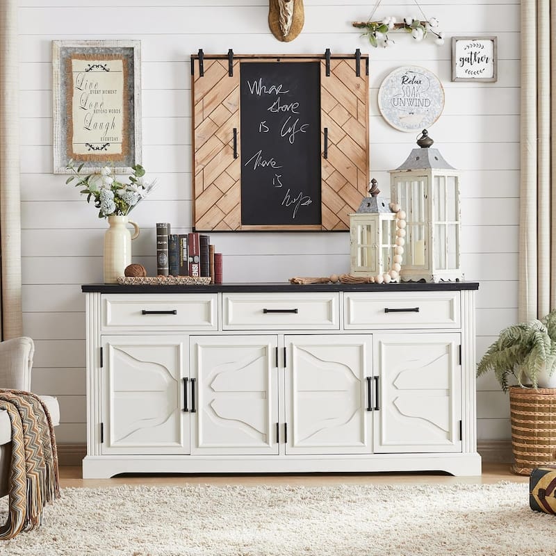 Farmhouse Buffet Sideboard Cabinet,Coffee Bar Wine Bar for Dining Room