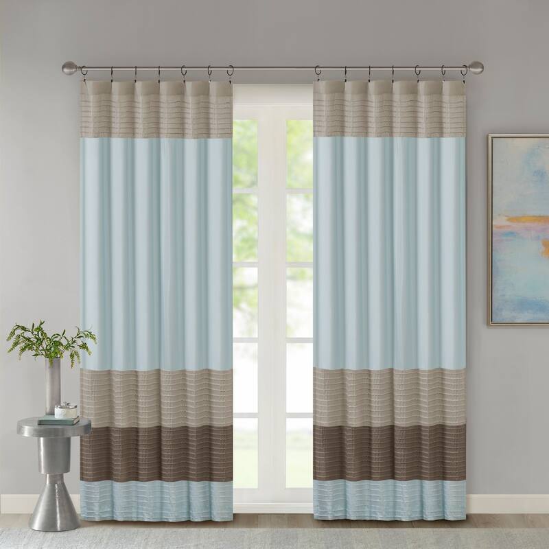 Madison Park Tradewinds Polyoni Pintuck Single Curtain Panel - 50 X 84