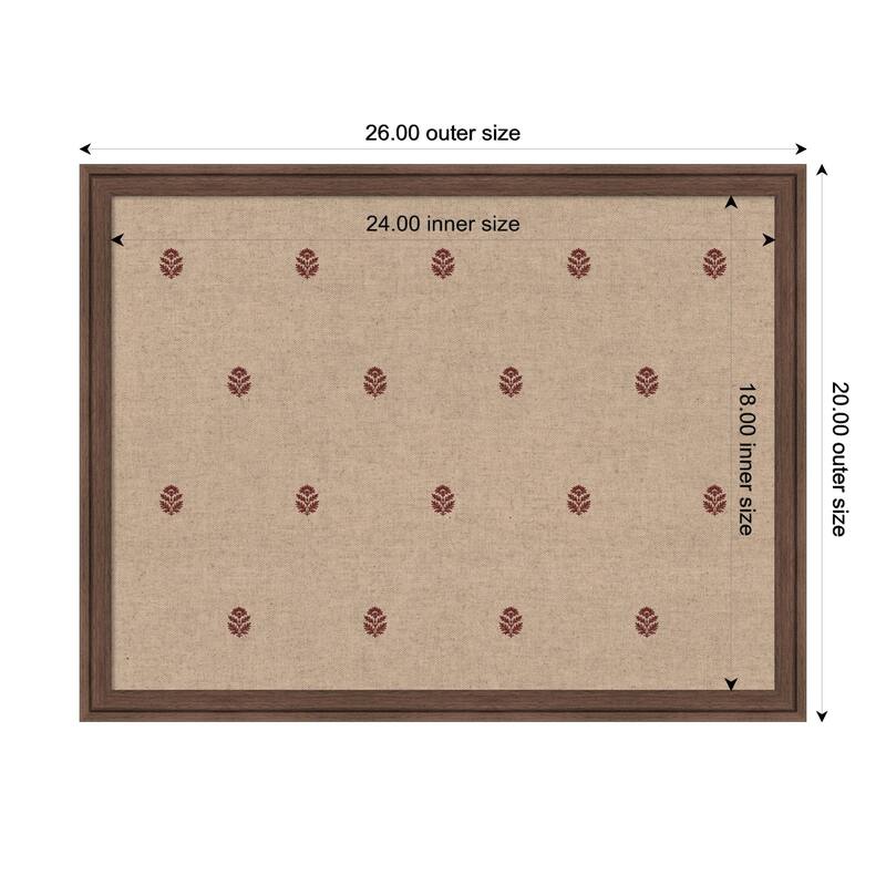 Kate and Laurel Pinboard Red Botanical Block Print