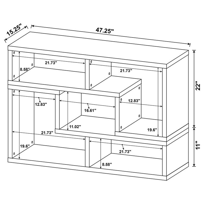 Velma Multipurpose TV Stand and Bookshelf Cappuccino - 47.25" x 15.25" x 22.00"