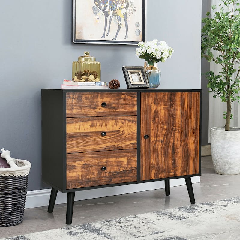 Gymax Storage Cabinet w/Drawer & Side Cabinet 31.5'' Sideboard Dresser - See Details