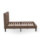 preview thumbnail 6 of 42, 2 Piece Bed Set -Bed with Brown Linen Fabric Button Tufted Headboard - 1 Night Stand (Bed Size Options)