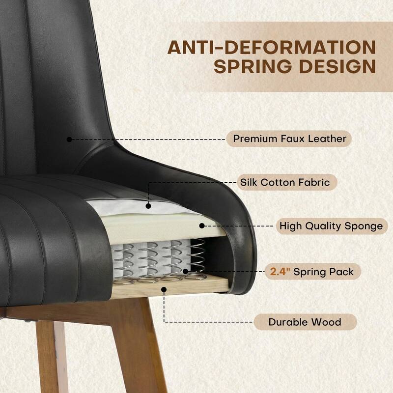 26" Upholstered Counter Height Swivel Bar Stool with Solid Wood Legs - 38.8"H x 20.5"W x 21.7"D