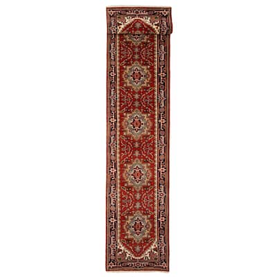 ECARPETGALLERY Hand-knotted Serapi Heritage Red Wool Rug - 2'6 x 21'11