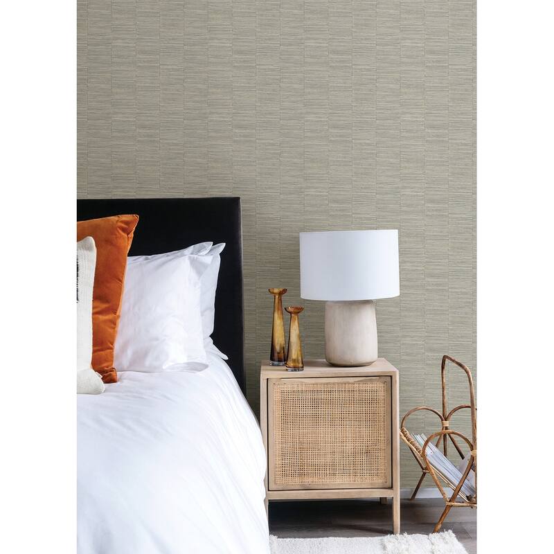 A-Street Prints Jenga Grey Striped Column Wallpaper