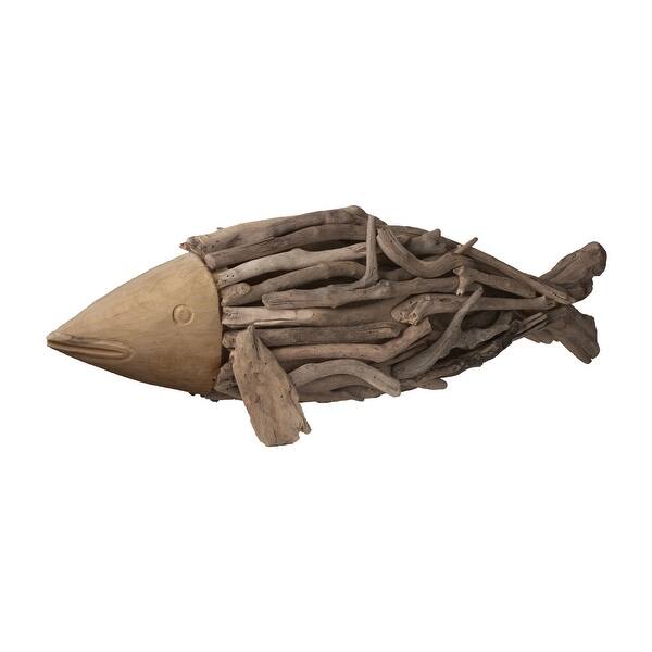 Shop Dimond Home 356003 Driftwood Fish Sculpture Brown Overstock 16414755
