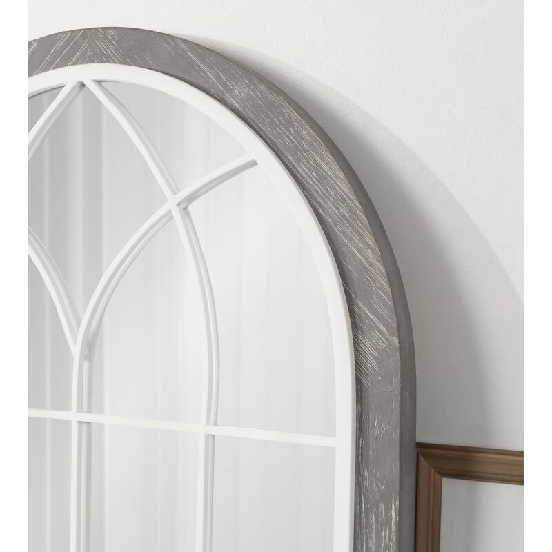 Kate and Laurel Nola Framed Windowpane Arch Mirror