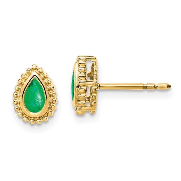 14k Gold Pear Gemstone Stud Earrings 5mm x 3mm 14k Gold Pear Gemstone Stud Earrings 5mm x 3mm
