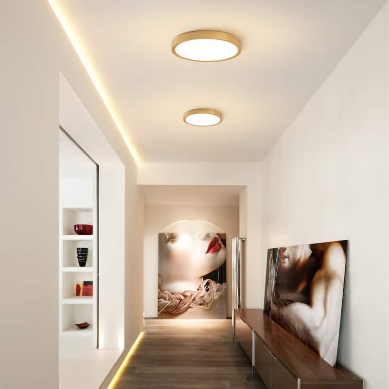 Modern 9.06-inch Round LED Flush Mount Ceiling Lighting for Hallway Bedroom