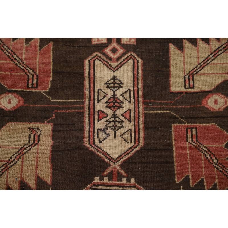 Meshkin Persian Vintage Runner Rug Handmade Wool Carpet - 4'3" x 9'5"