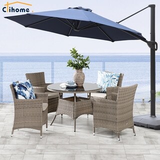 Clihome 11Ft Patio Cantilever Hanging Aluminum Umbrella