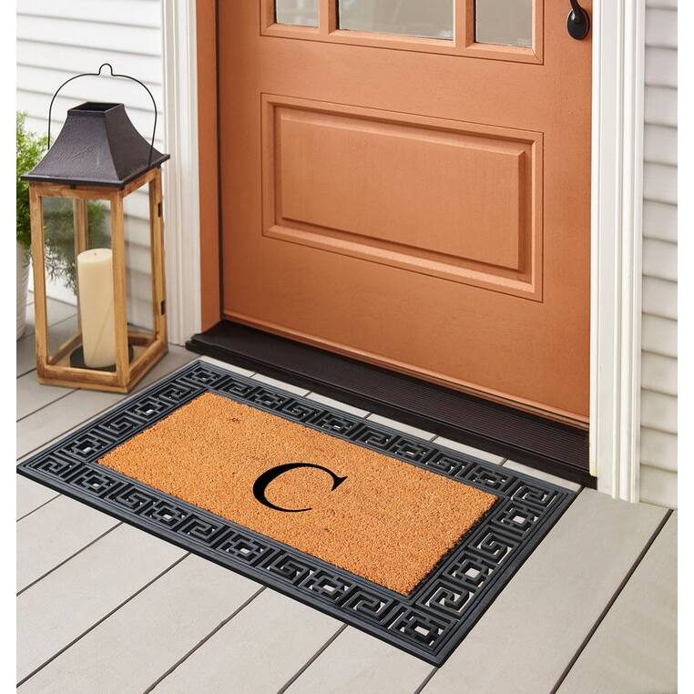 A1HC First Impression Carson Rubber and Coir 24" X 36", Heavy Duty, Easy to Clean Outdoor Monogrammed Doormat