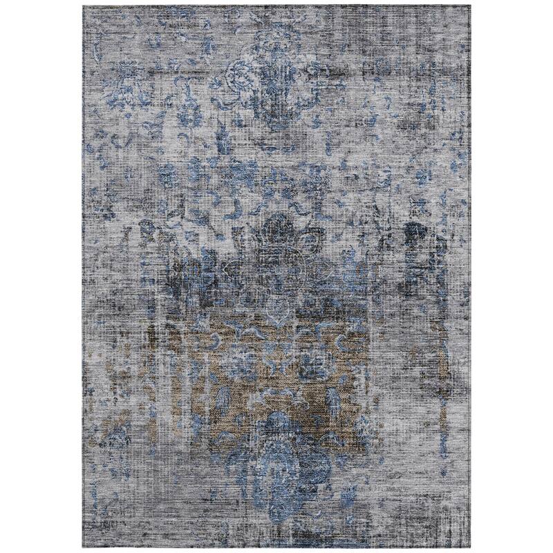 HomeRoots Floral Traditional Rectangle Outdoor Rug