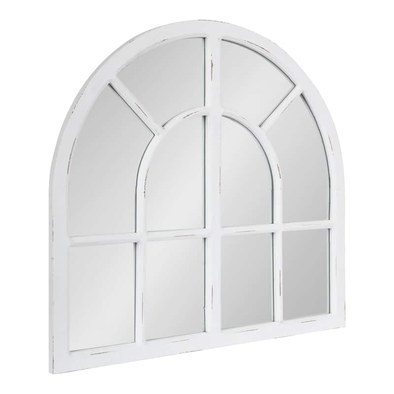 Kate and Laurel Boldmere Wide Arch Windowpane Mirror - 30x29 - White