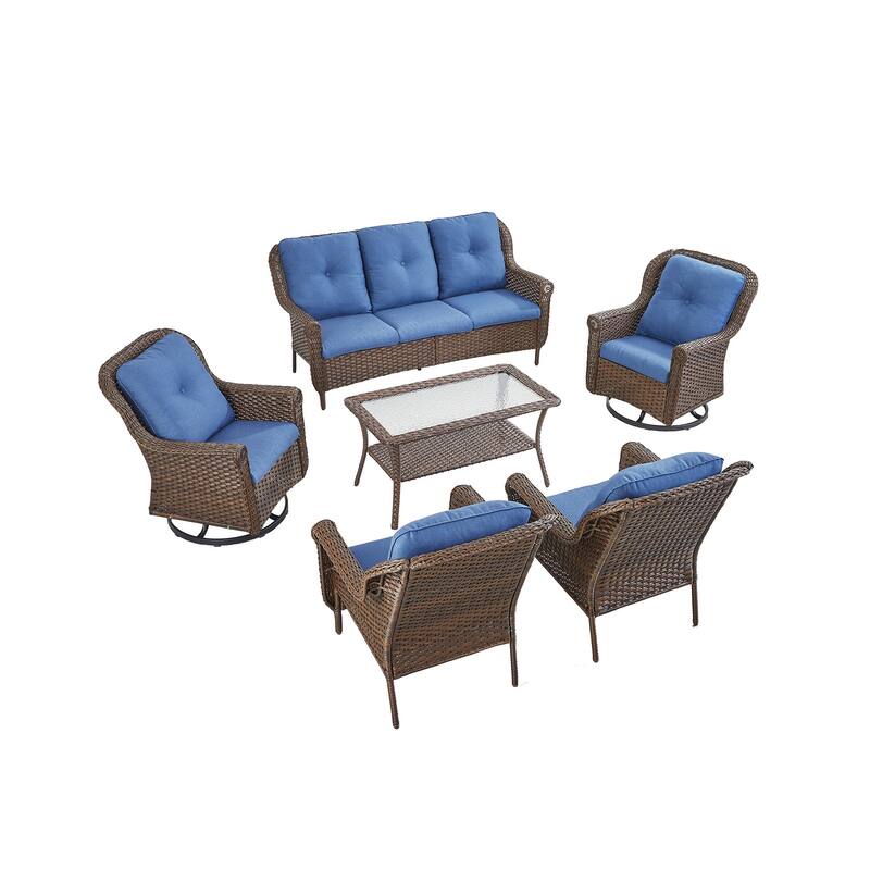 Outside Swivel Chiar with Sofa Arm Chair Table Set