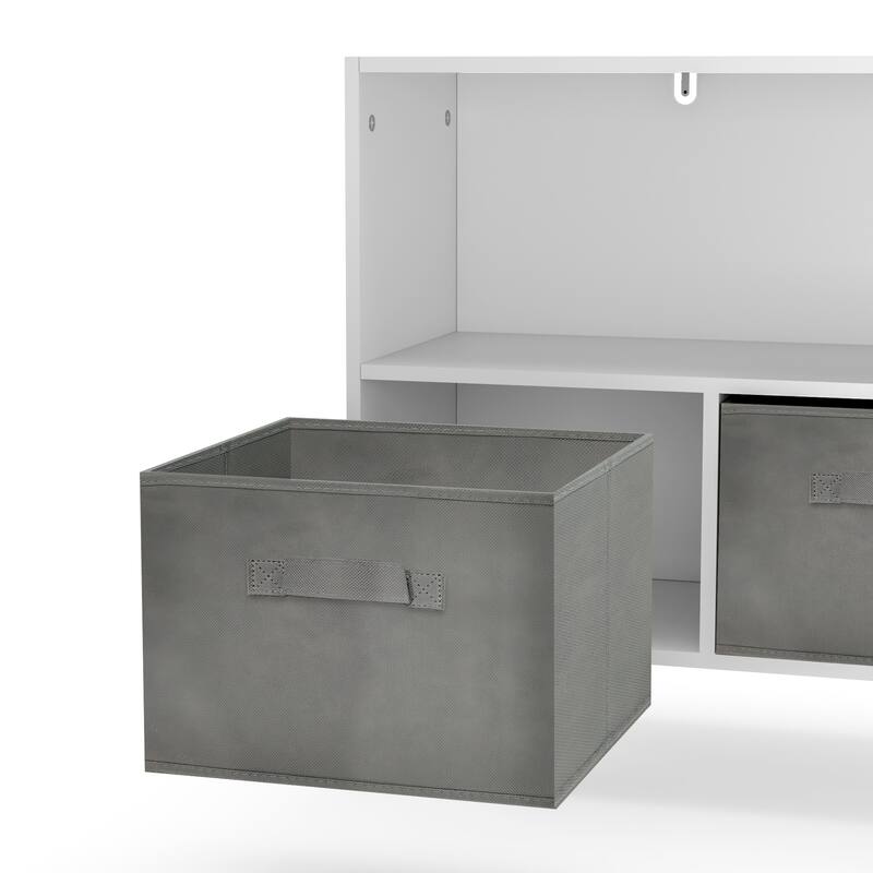Kids bookcase,Book Display,Toy Storage Cabinet with Collapsible Fabric Drawers