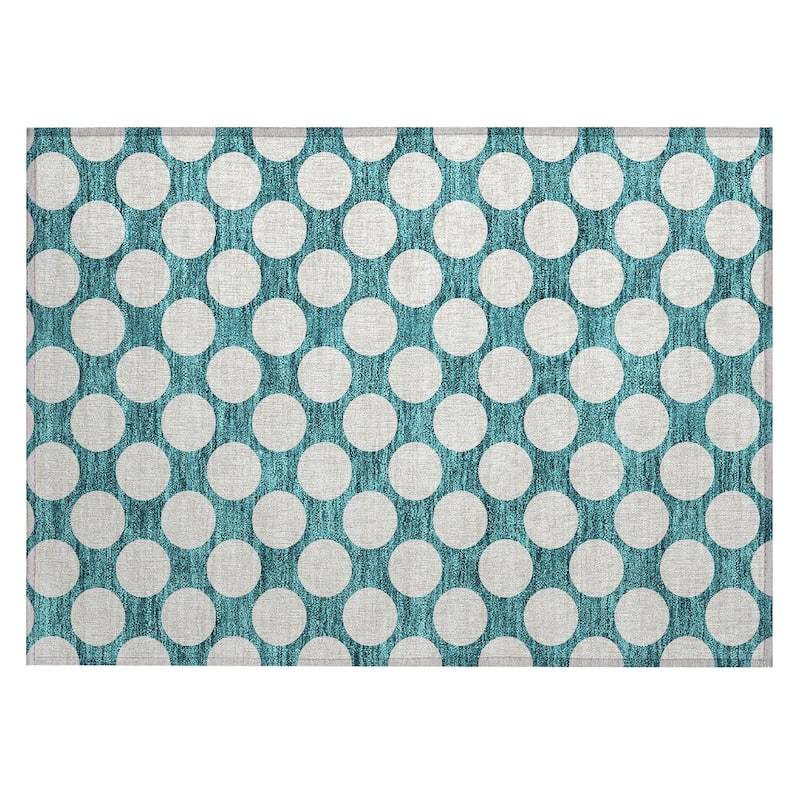 Machine Washable Indoor/ Outdoor Chantille Modern Dots Rug