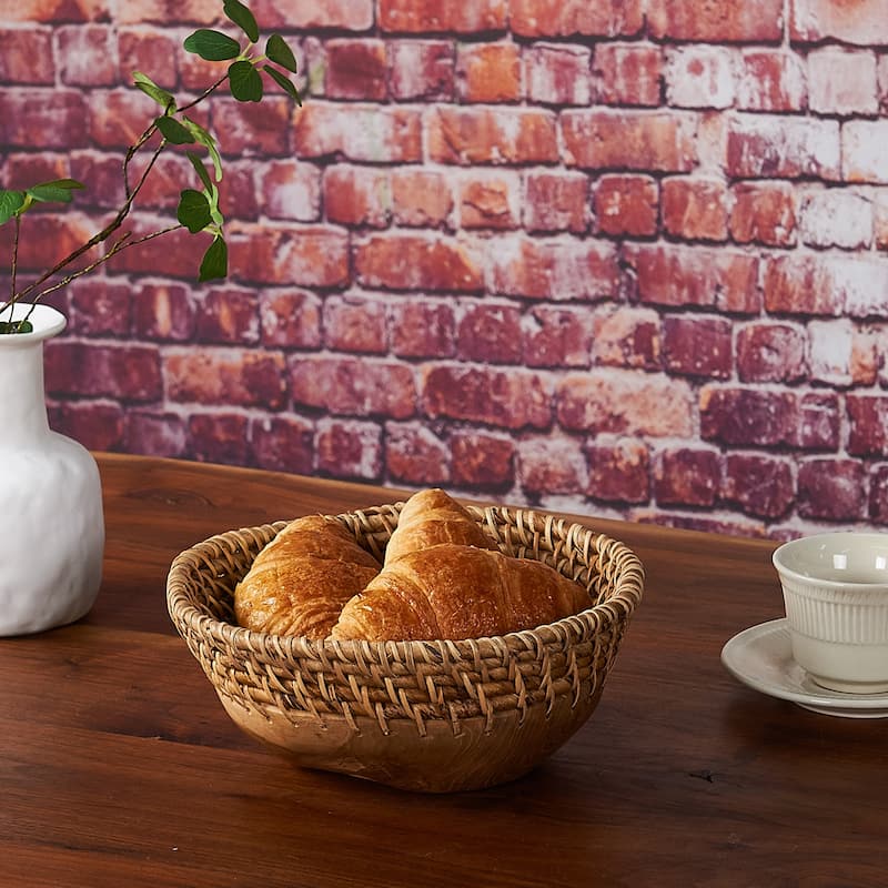 Home Soft Things Sonic Round Bowl Handmade Woven Basket - 9.8" x 9.8" x 3.5"