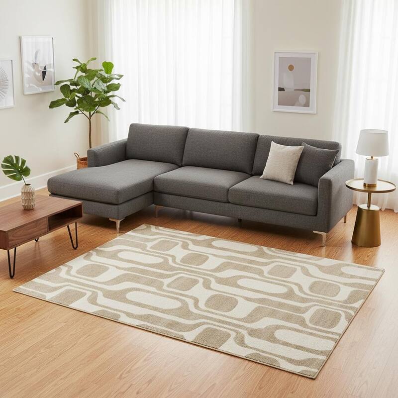 HomeRoots Geometric Modern Rectangle Area Rug - 8' X 11' - 8' X 11'