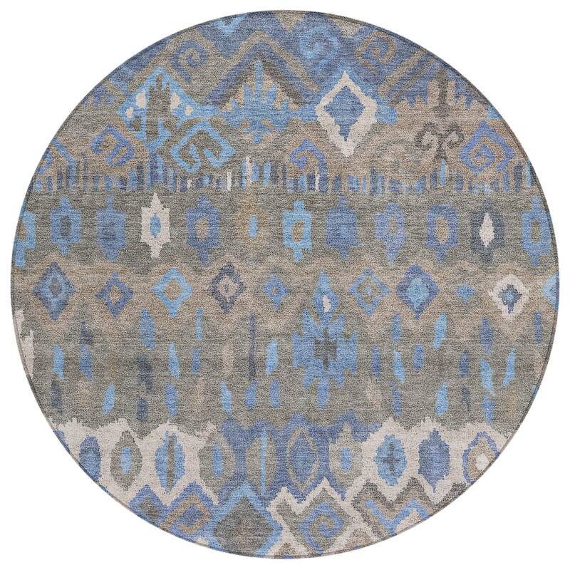 Machine Washable Indoor/ Outdoor Boho Moroccan Chantille Rug