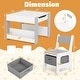 preview thumbnail 11 of 15, 4 in 1 Kids Activity Table and Chairs Set with Reversible Tabletop Included Bookshelves - 24" x 24" x 19"