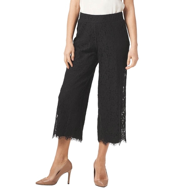 Isaac Mizrahi Live! Womens Floral Lace Knit Culotte Pants XX-Small Black A353075. Opens flyout.