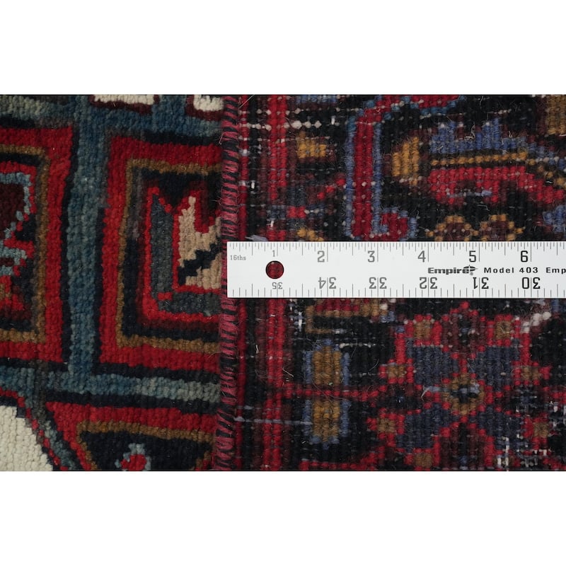 Hand Knotted Oriental 100% Wool Carpet Traditional Medallion Red Heriz Area Rug - 10' 7'' X 7' 3''