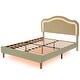 preview thumbnail 10 of 8, Full Size Velvet Upholstered Smart LED Bed Frame with Adjustable Height Headboard, No Box Spring Needed, Easy Assembly, Beige