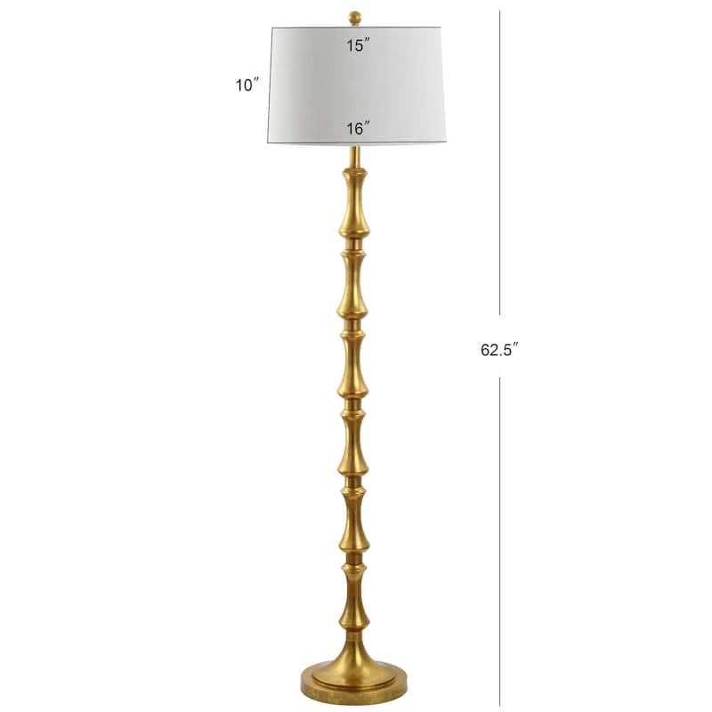 Serena 62.5" Metal LED Floor Lamp, Gold by JONATHAN Y - Gold Leaf - 62.5" H x 16" W x 16" D