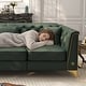 preview thumbnail 30 of 36, GDFStudio - Multi-Size Faux Leather 6-Seat Chesterfield Modular Sofa Set with Metal Trim & 6 Pillows