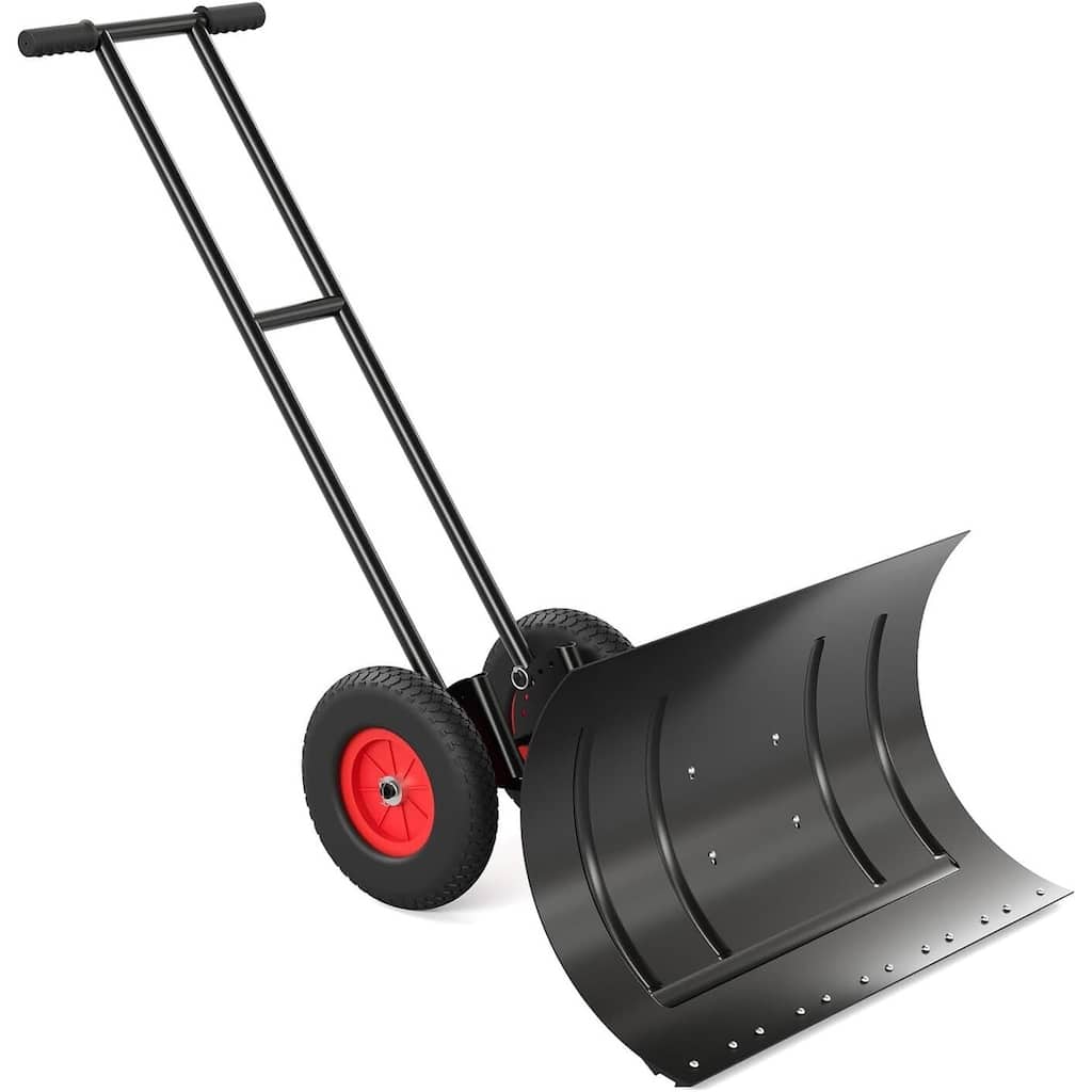 39.37* 16.54 in Heavy Duty Snow Shovel with Wheels for Easy Driveway and Pavement Clearing