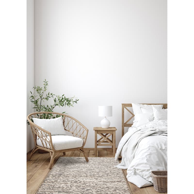 ECARPETGALLERY Braid weave Sienna Cream Wool Rug - 4'10 x 7'9