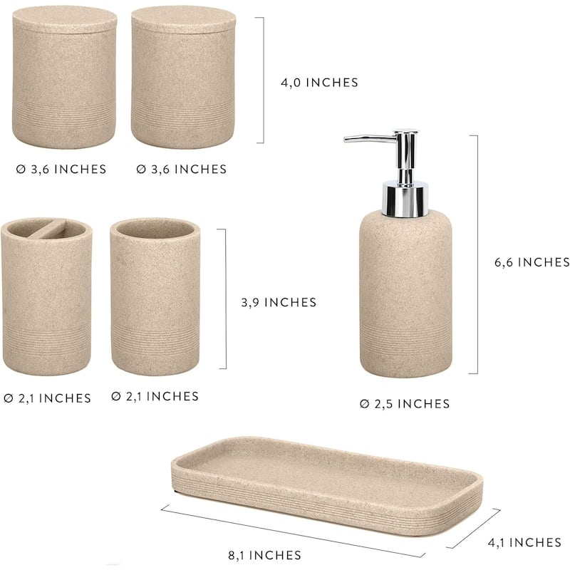 Bathroom Accessories Set 6 Pcs