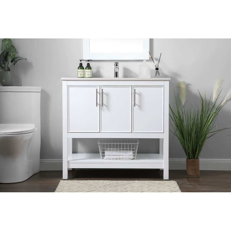 Elegant Lighting VF26636 Everett 36" Free Standing Single Basin Vanity