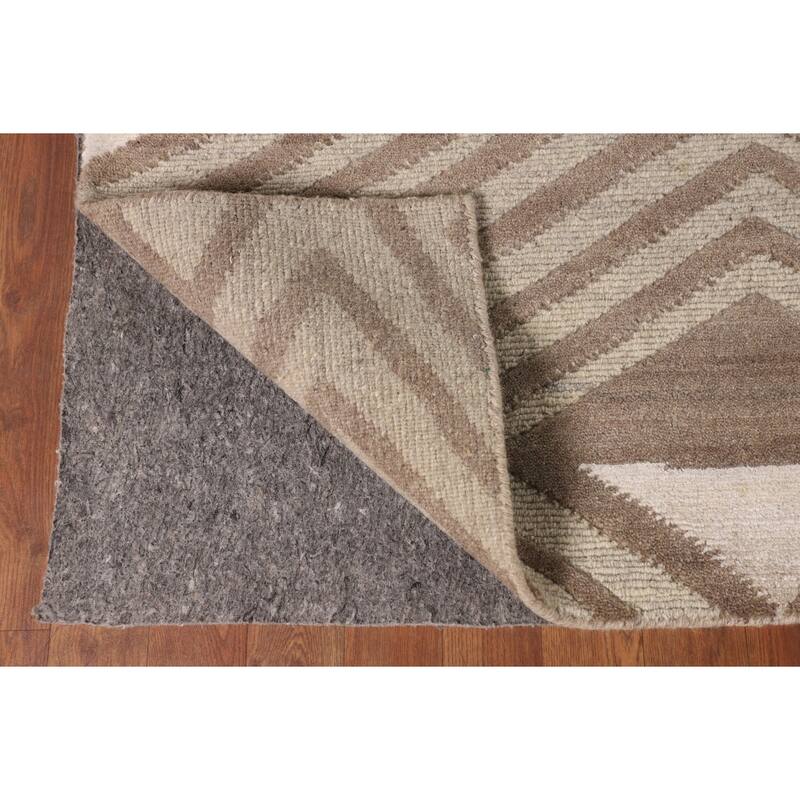 Modern Oriental Area Rug Hand-Knotted Wool Carpet - 9'2" x 11'8"