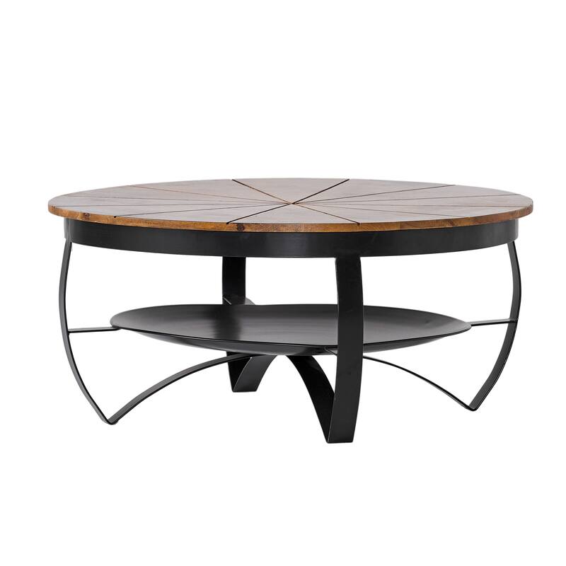 Handcrafted Boho Mango Wood and Iron Coffee Table