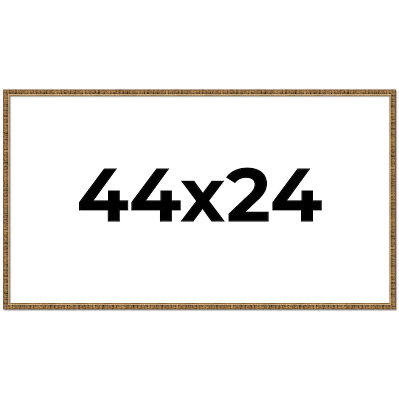 44x24 Frame Black Real Wood Picture Frame Kingsley Gold Distressed Photo Frame with UV Acrylic Foam Board Backing &